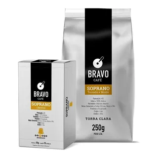 Café Bravo Gourmet Kit Soprano - Moído 250g + 10 Cápsulas