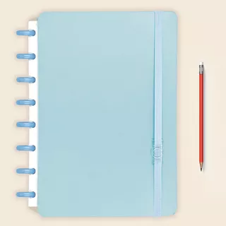 Caderno Criativo Tom Pastel Azul A5 Médio Discos Inteligente