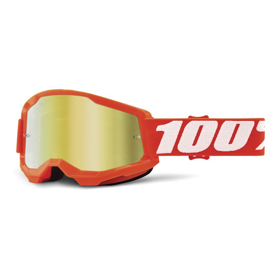 Goggles Moto Strata 2 Naranja Mirror Gold Lens 100% Original