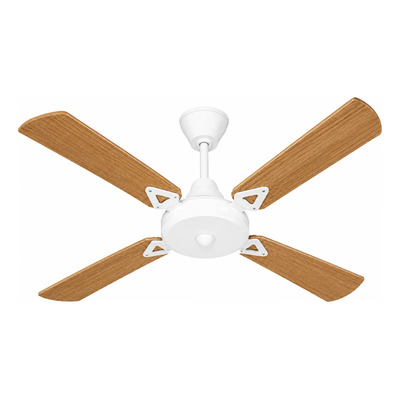 Ventilador De Techo Blanco Palas De Madera Roble Tg 1.2 M Blanco/madera Roble Madera 4