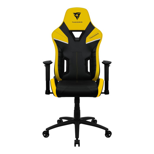 Silla de escritorio ThunderX3 TC5 gamer ergonómica  bumblebee yellow con tapizado de cuero sintético