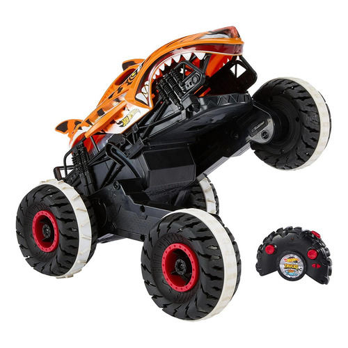 Vehículo Hot Wheels Rc Monster Trucks Tiger Shark 1:15 Color Multicolor