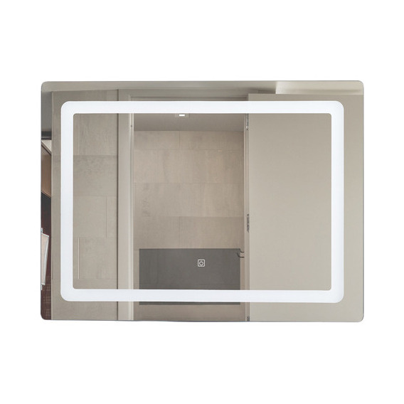 Espejo Con Luz Led Touch Baño Tocador 80 X 60 Cm Rectangular Plateado