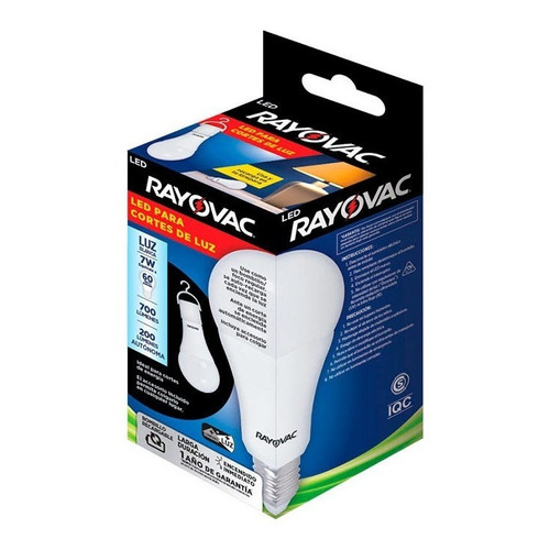 Ampolleta Led De Emergencia Rayovac 7w Recargable Luz Blanca