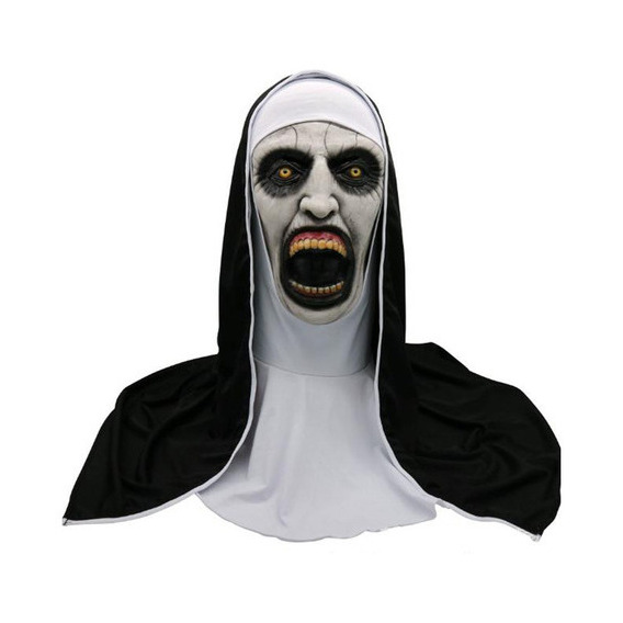Máscara De Monja De Película De Terror Adultos Halloween Color Negro