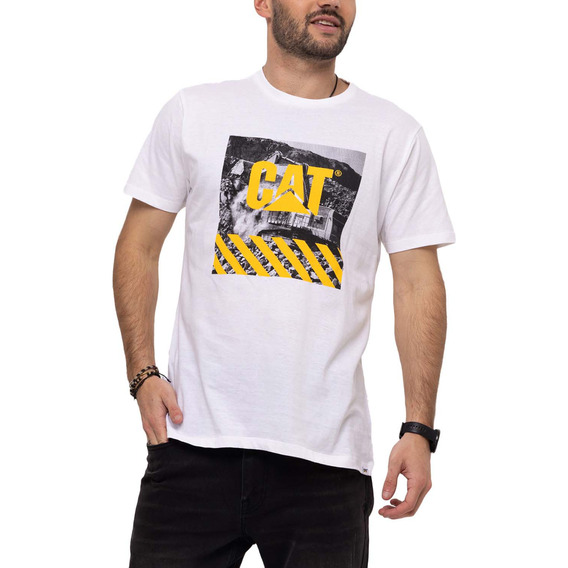 Remera Caterpillar Workwear Heritage 5 White Para Hombre