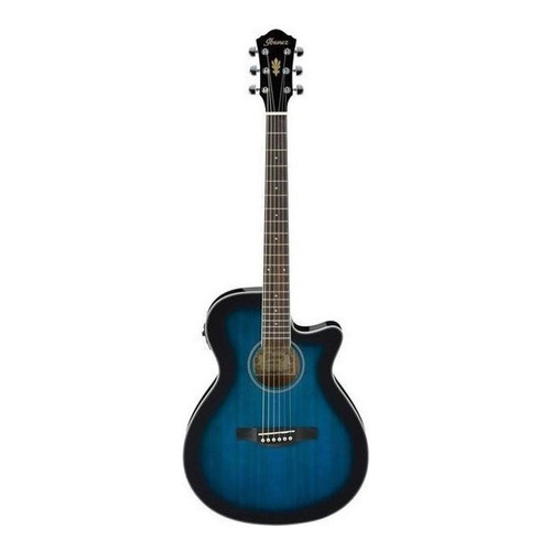 Guitarra Electroacústica Ibanez AEG8E para diestros transparent blue sunburst brillante