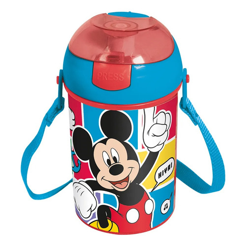 Cantimplora Infantil Escolar Pop Up 450ml Con Correa Color Mickey