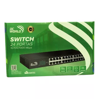 Switch Gigabit 24 Portas 10/100/1000 Mbps P/rack De Telecom