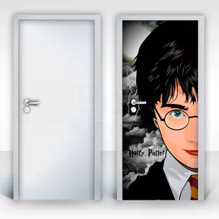 Adesivo Decoração Para Porta, Papel De Parede Harry Potter 2