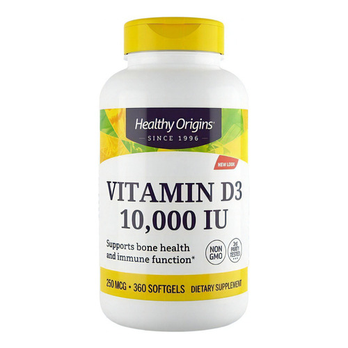 Vitamina D3 10000 Iu / 360 Capsulas Sabor Sin Sabor