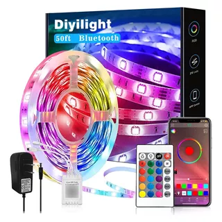 Cinta Led Rgb 15 Metros Bluetooth Micrófono Y Control Remoto