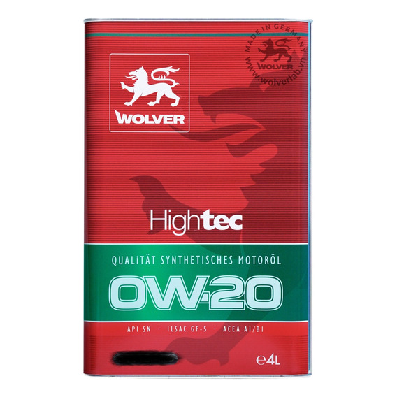 Aceite Lubricante 0w20 Hightech Wolver Sn/ A1/b1 4lts