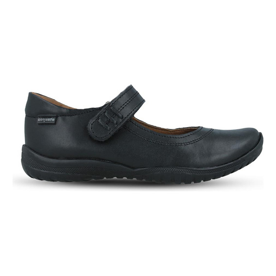 Zapato Escolar Coqueta Flats Negro De Piel Niña Talla. (17.5