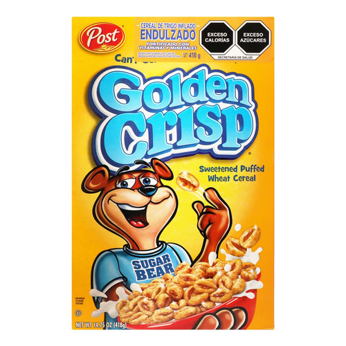 Post Cereal Trigo Inflado Y Miel Golden Crisp 418 Gr