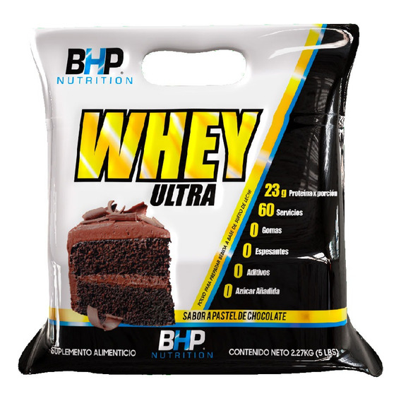 Suplemento en polvo BHP Nutrition  Whey Ultra proteína sabor pastel de chocolate en sachet de 2.27kg