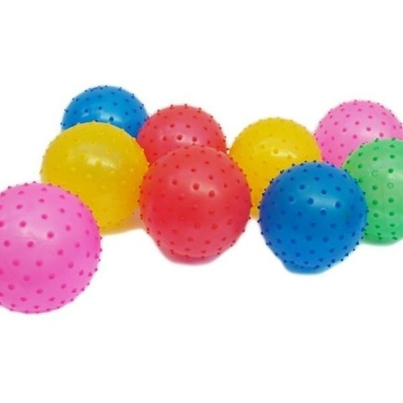 10 Pelotas C/pinches Bebés Estimulación Táctil Masaje 12cm 