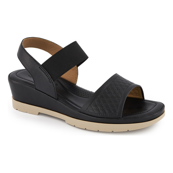 Sandalia Casual Andrea Punta Cuadrara Para Mujer Color Negro