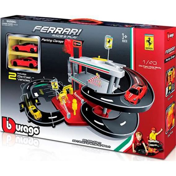 Pista Burago Ferrari Race & Play Parking Garage Autos Febo