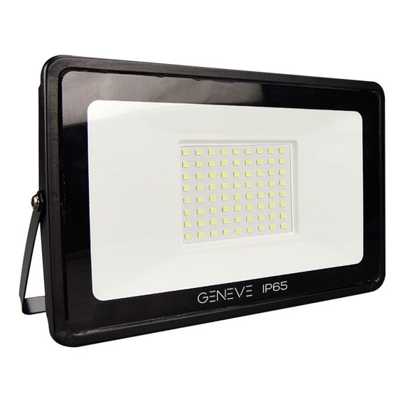 Geneve GE-FL100N Reflector Led 100w Exterior Alta Potencia Ip65 Luz Fría Color de la carcasa Negro Color de la luz Blanco frío