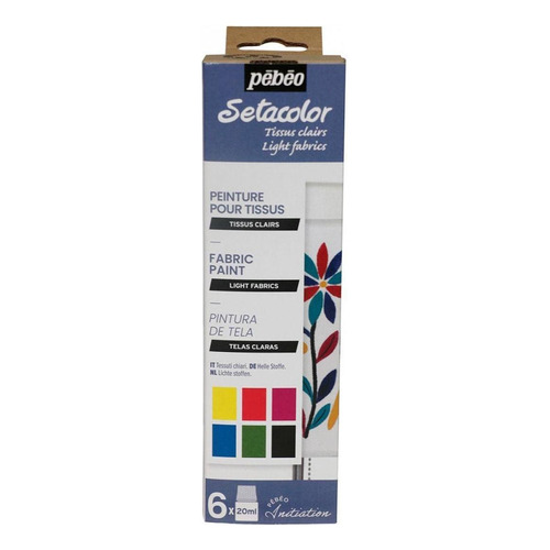 Telas ligeras Tinta Pebeo Setacolor 6 x 20 ml