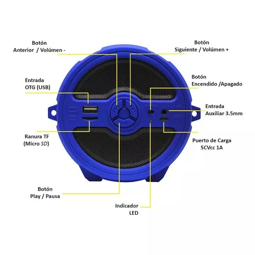 Bocina Select Sound Bazooka BT228 portátil con bluetooth azul | Meses sin  intereses