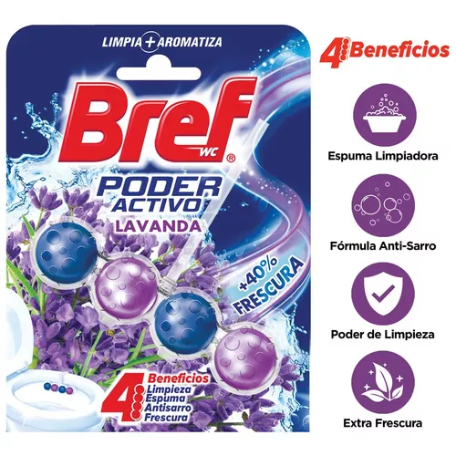 Canastilla Para Baño Bref Wc Poder Activo Lavanda 50g