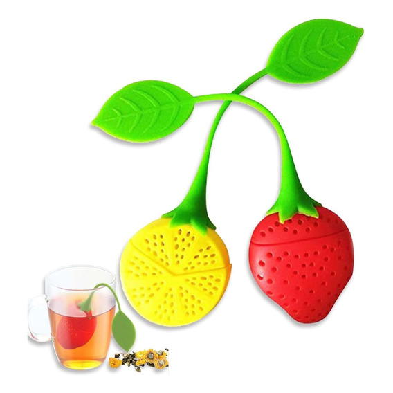 Pack20 Infusor Té Silicona Frutas Limón Frutilla Maté