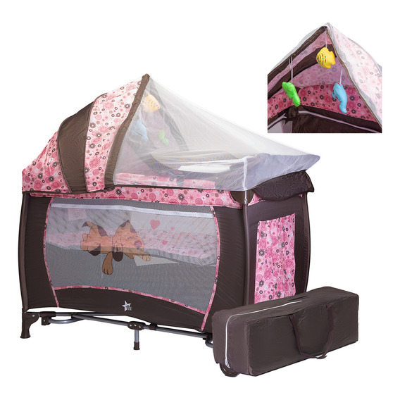 Starkids Fenix Cuna Corral Bebe Cambiador Mosquitero Color Rosa