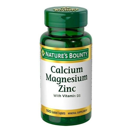 Suplemento en comprimidos Nature's Bounty calcium magnesium zinc & vit. D3 en pote 100 un
