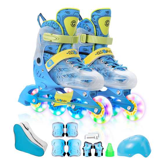 Patines En Linea Profesionales Ajustables Con Kit Proteccion