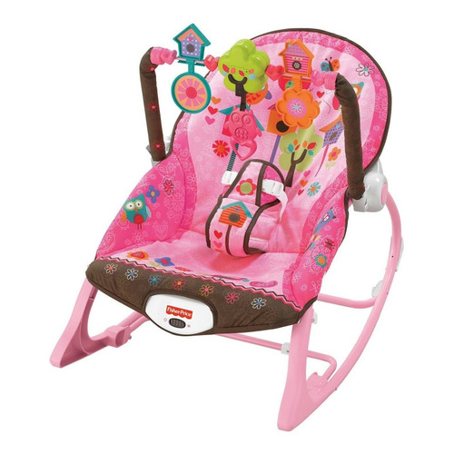 Silla mecedora para bebé Fisher-Price X7032 búho rosa