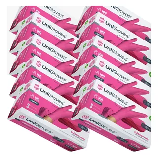Luva Látex Rosa Pink C/ Pó Kit 10 Caixas 1000un Unigloves Com Pó Sim Tamanho Pp