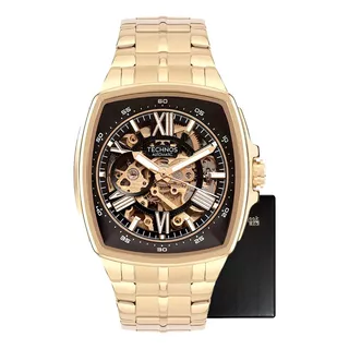 Relógio Technos Masculino Automático Dourado - G3265ai/1p Cor Do Fundo Preto