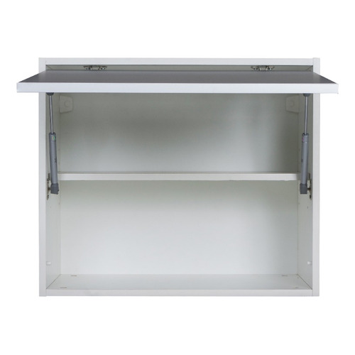 Alacena Moderna 60 Mueble Org. De Cocina 1 Puerta Melamina Color Gris Macadan - Blanco