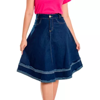 Saias Jeans Feminina Secretária Executiva Anagrom 