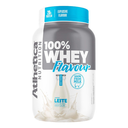 Proteina 100% Whey Flavour 2 Libras - Atlhetica Nutrition Sabor Leche