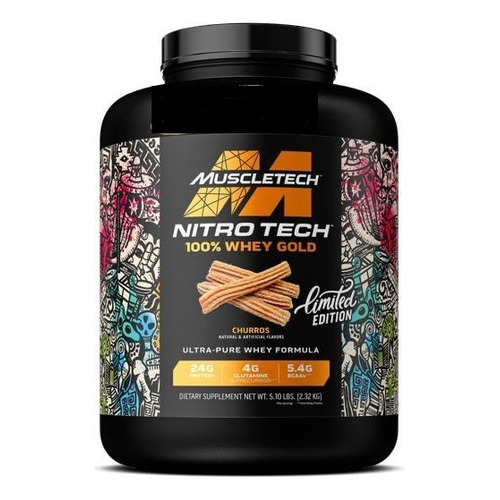 Proteina Nitro Tech Whey Gold 5.5lb Chocolate Sabor Churros