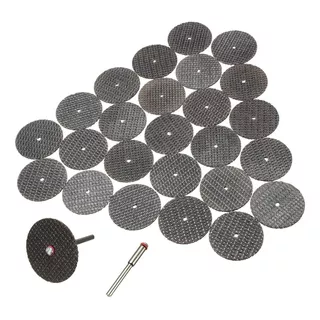 25 Discos Corte Reforzados 32mm + 2 Vastago Para Dremel