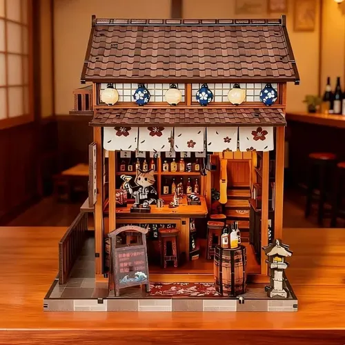 Kit De Casa En Miniatura De Estilo Japonés En Madera, Para Adultos Y Adolescentes, Proyecto DIY De 10,5x10x14,5 Cm, Decoración De Escritorio Y Regalo Creativo