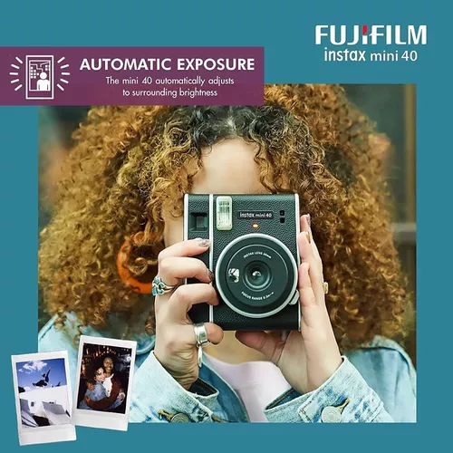 Fujifilm Instax Mini 40 Cámara Instantánea Negra Individual Pack Instax  Mini Película (20 Hojas) Y Álbum De Fotos Neego Instax
