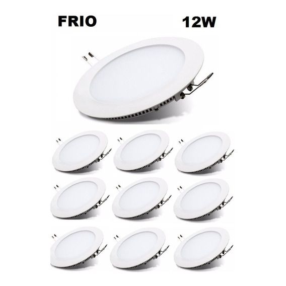  Pack 10 Foco Led Panel Placa 12w Embutido 