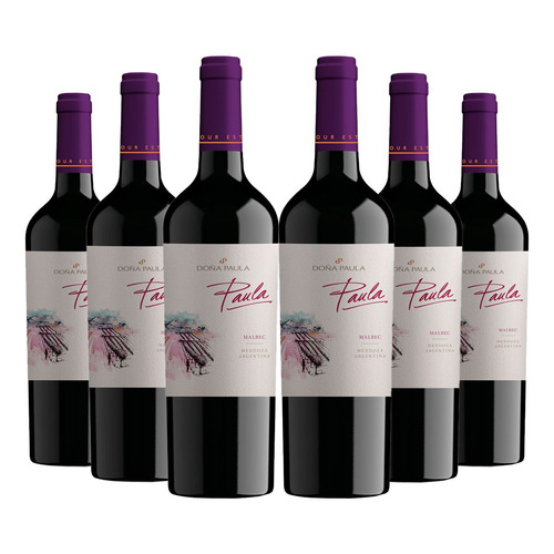 Vinos Paula Malbec Caja con 6 unidades de 750mL