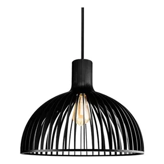 Lustre Luminária Pendente Madeira Oslo Sala Area Gourmet Cor Preto 110v/220v (bivolt)