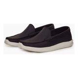 Mocasin De Cuero Negro Atos Hombre Boating