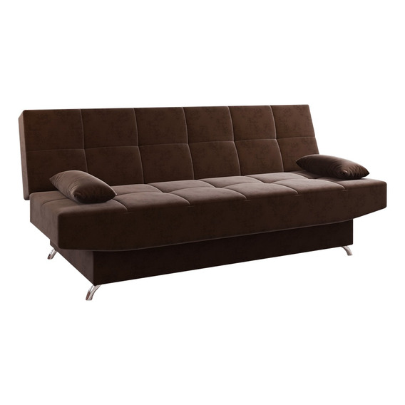 Sofa Cama Living Sillon Reclinable Microfibra Glamour Color Café