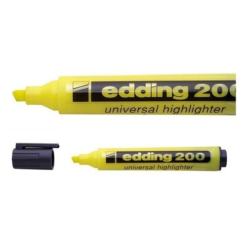 Resaltador Edding 200 Highliter (x10unid) Marcador Fluo Color amarillos