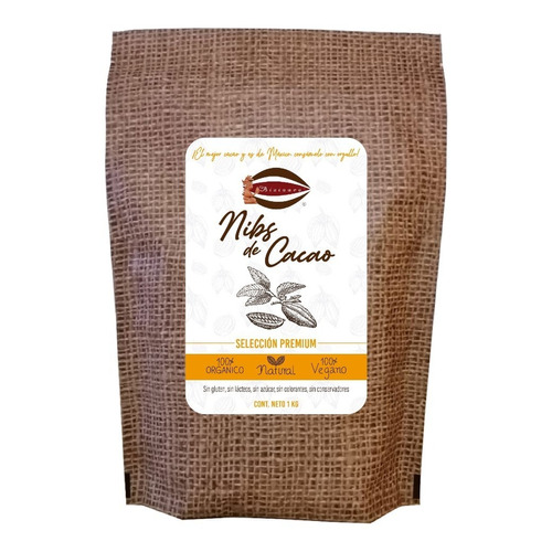 Nibs De Cacao Criollo Orgánico 1 Kg Tipo de grano Trozos