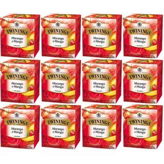 Chá Twinings Morango E Manga Kit 12 Caixas 120 Sachês