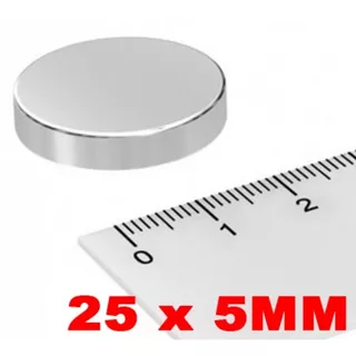 Imã De Neodímio Disco 25mm X 5mm * 5 Peças * 25x5 Mm